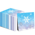 WIQEDOHA 48PCS Snowflake Napkins - 13x13in White & Blue Winter Party Paper Napkins