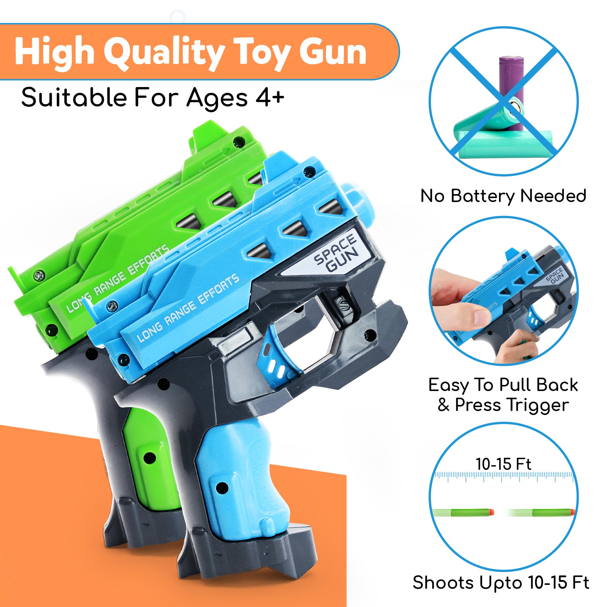 Wishery Nerf Party Supplies — 12 Sets for Boys Birthday War Bulk Pack