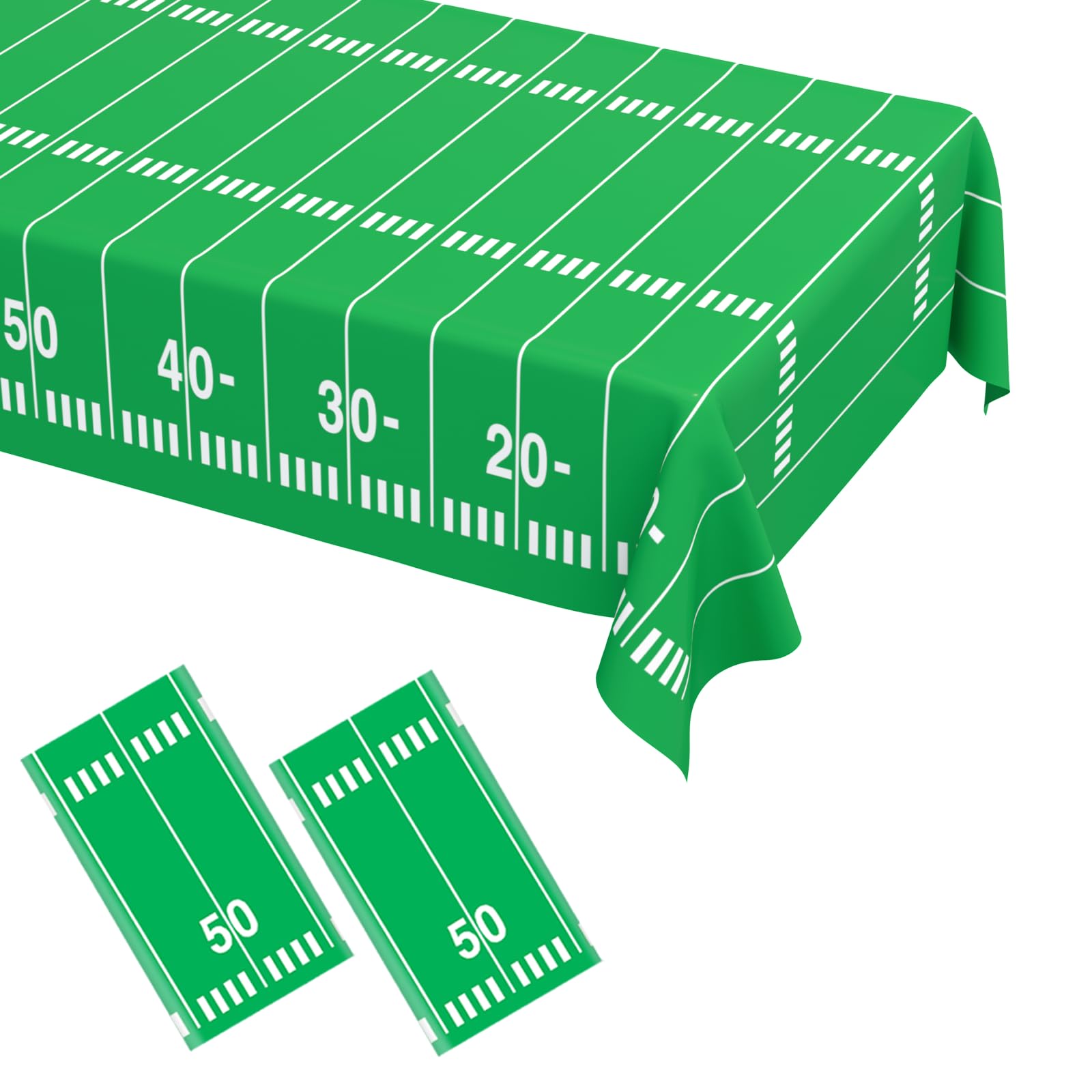 WNINK 2 Pack Football Tablecloths – Disposable 54 x 108 Inch Football Theme Table Cover