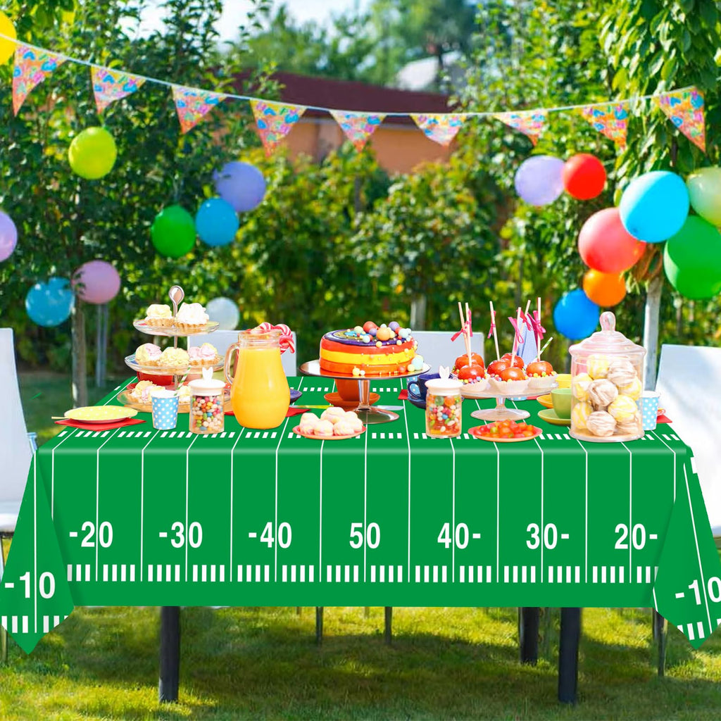 WNINK 2 Pack Football Tablecloths – Disposable 54 x 108 Inch Football Theme Table Cover