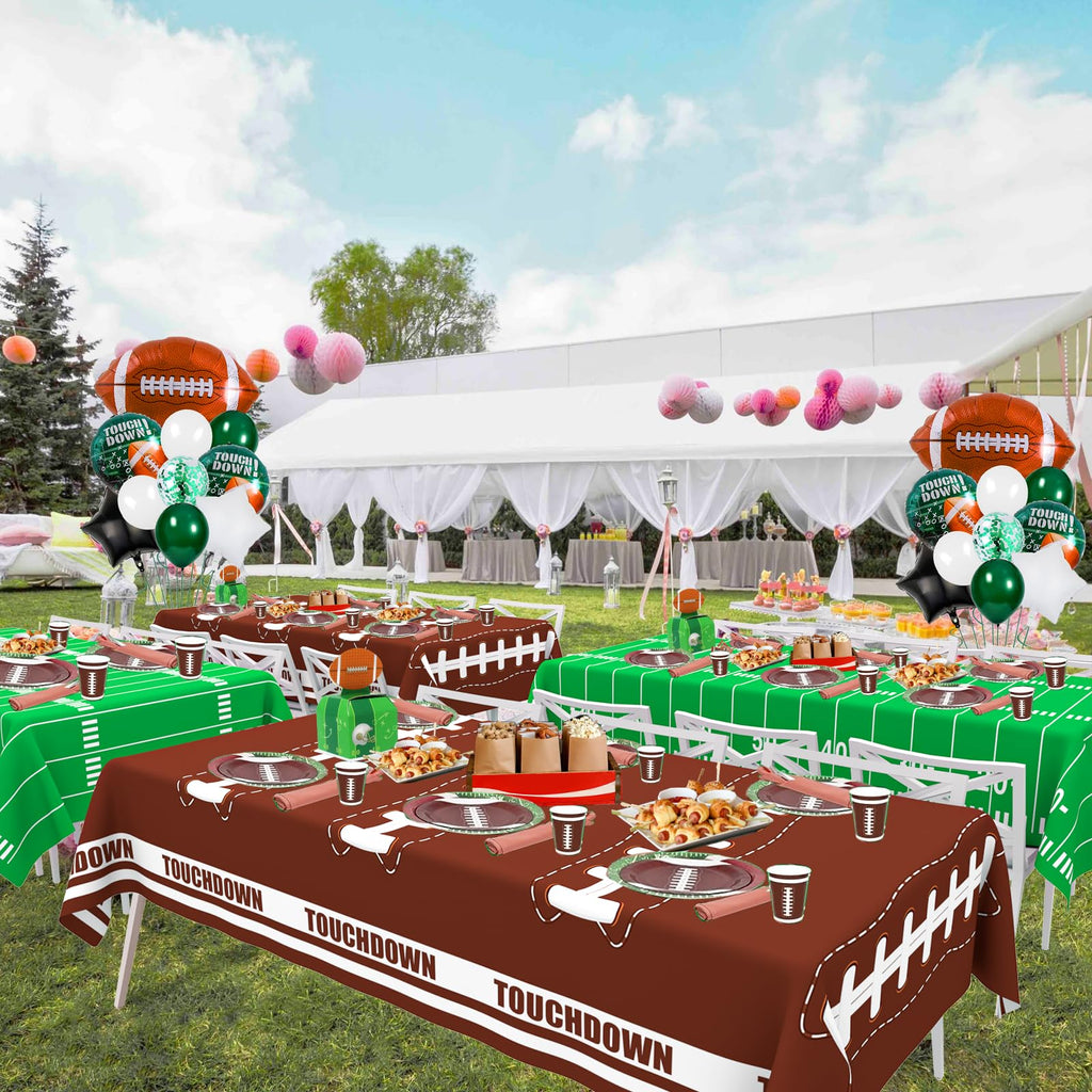 WNINK 2 Pack Football Tablecloth – Disposable 54x108 in Table Cover for Football Parties