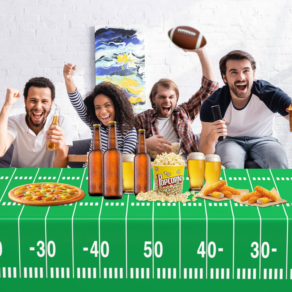 WNINK 2 Pack Football Tablecloths – Disposable 54 x 108 Inch Football Theme Table Cover