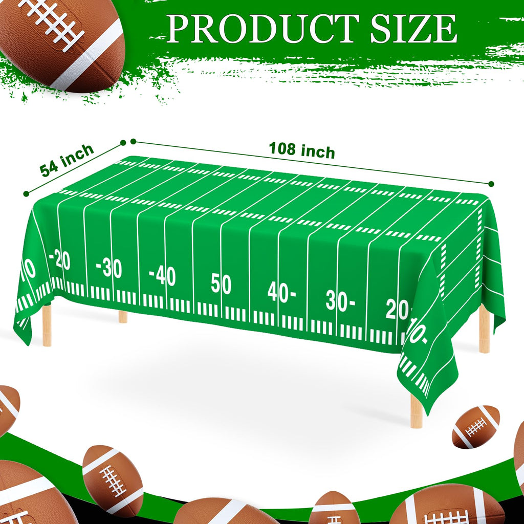 WNINK 2 Pack Football Tablecloths – Disposable 54 x 108 Inch Football Theme Table Cover