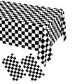 WNINK 2 Pack Black and White Checkered Tablecloth – Race Car Theme, 54x108 Inches, Disposable