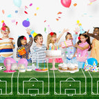 WNINK 2 Pack Plastic Tablecloth – Grass Pattern Soccer Party Cover 54x108 in