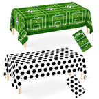 WNINK 2 Pack Plastic Tablecloth – Grass Pattern Soccer Party Cover 54x108 in