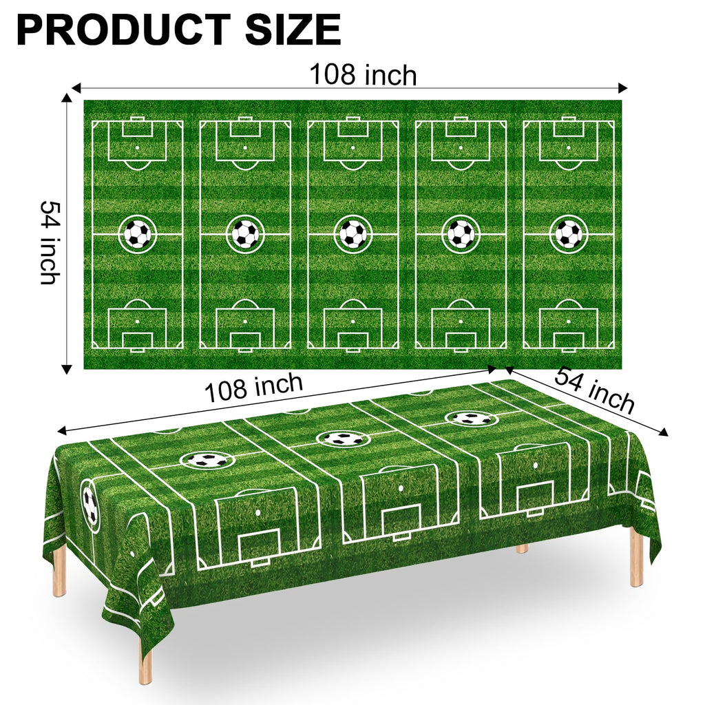 WNINK 2 Pack Soccer Tablecloths - Disposable 54 x 108 in for Soccer Theme Parties
