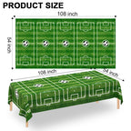 WNINK 2 Pack Soccer Tablecloths - Disposable 54 x 108 in for Soccer Theme Parties