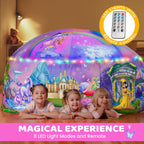 W&O Enchanted Aerodome with LED Lights – Inflatable Princess Castle for Kids Aged 3-12