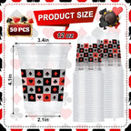 Wobeny 50-Pack 12 oz Casino Party Cups – Disposable Playing Card Design