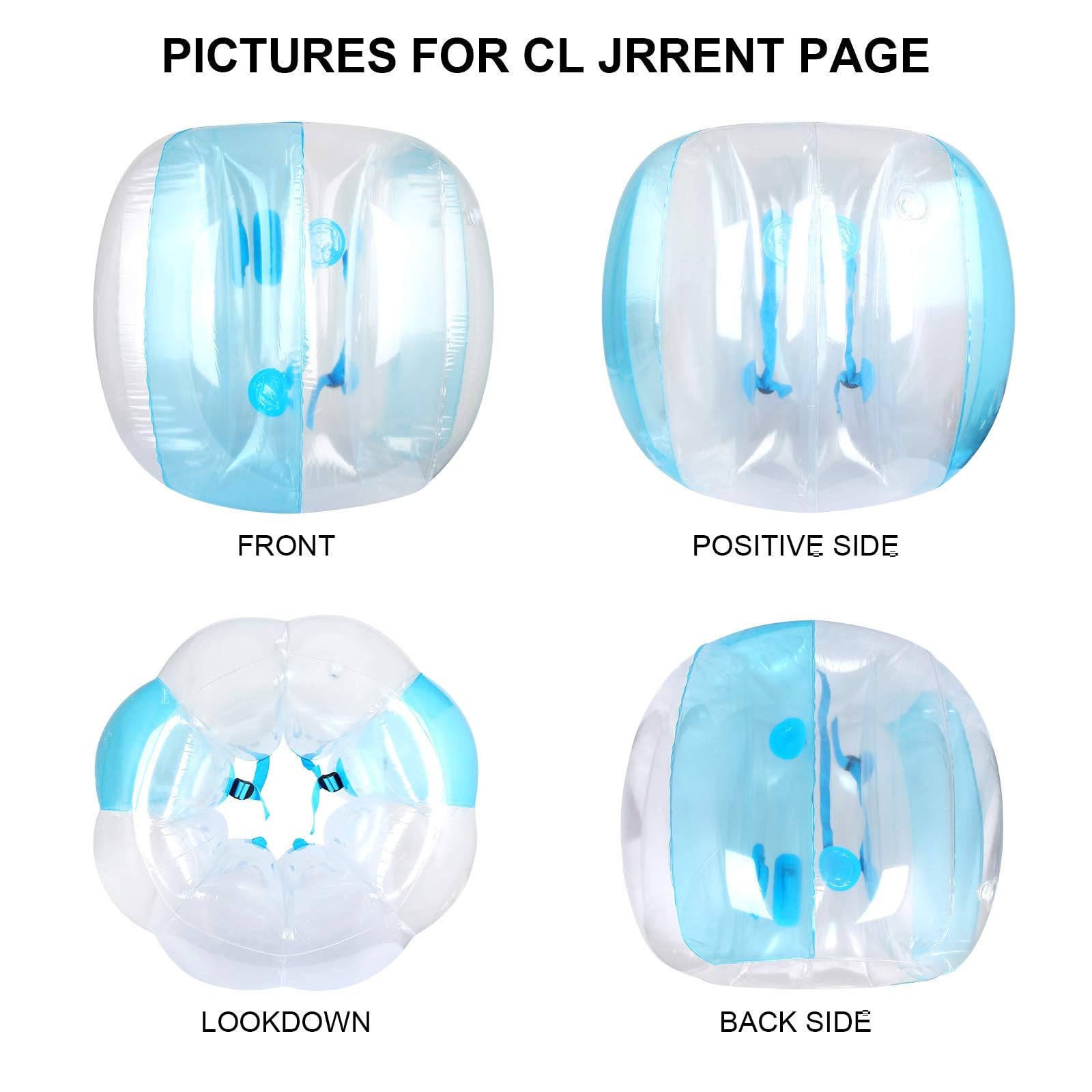 Wodesid Inflatable Bumper Balls for Adults – 4ft Blue & White, Ultra-Thick 0.3mm PVC