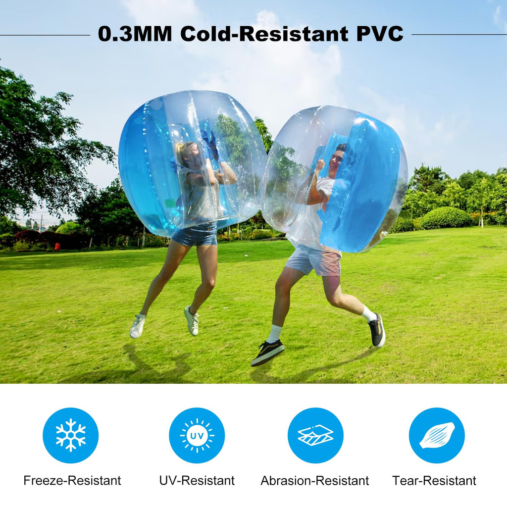 Wodesid Inflatable Bumper Balls for Adults – 4ft Blue & White, Ultra-Thick 0.3mm PVC