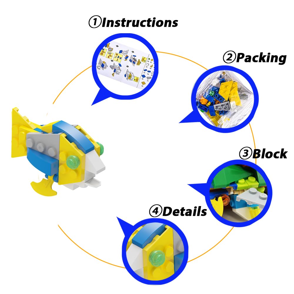 WODMAZ 24-Pack Sea Animal Building Blocks – Easter Toys & Party Favors