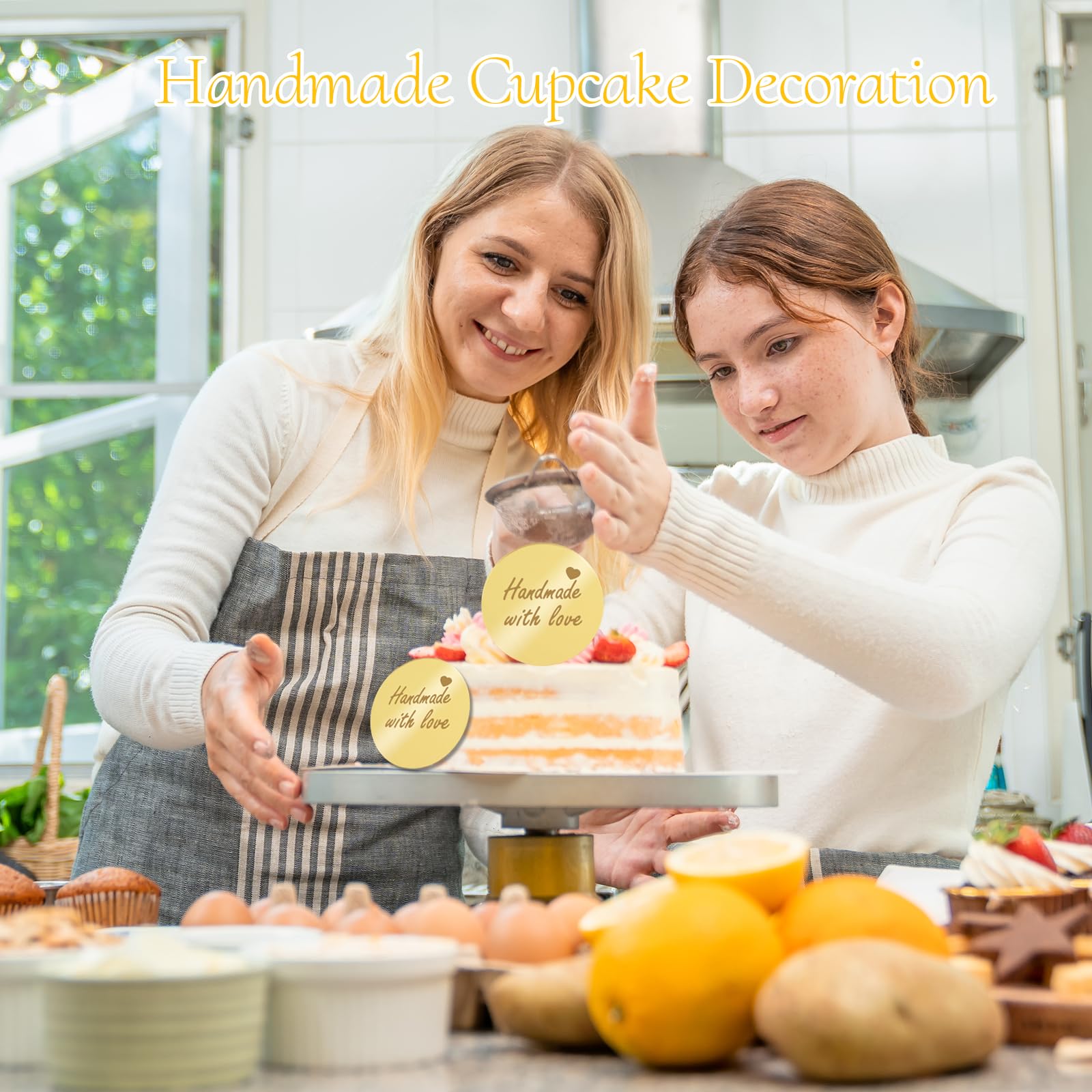 Wolpark Gold Handmade Cupcake Topper - 20 Pcs Acrylic Mirror Tags for Weddings & Parties
