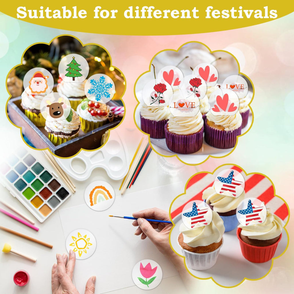 Wolpark 20 Pack 2-Inch Round Clear Acrylic Cupcake Toppers – DIY Personalize for Birthday & Party Decor
