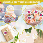 Wolpark 20 Pack 2-Inch Round Clear Acrylic Cupcake Toppers – DIY Personalize for Birthday & Party Decor