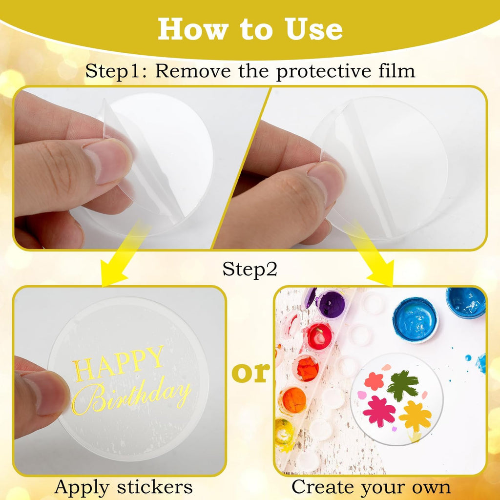 Wolpark 20 Pack 2-Inch Round Clear Acrylic Cupcake Toppers – DIY Personalize for Birthday & Party Decor