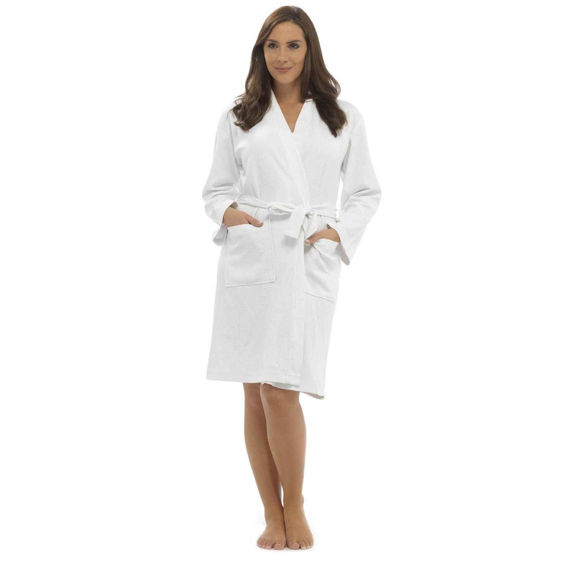 Daisy Dreamer Women's 100% Cotton Waffle Bath Robe Belted Design Deep Pockets Soft Touch