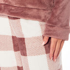 Daisy Dreamer Women's Buffalo Check Fleece Pyjama Set With Long Sleeve Top And Bottoms