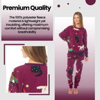 Daisy Dreamer Women's Cat And Dog Print Fleece Pyjama Set Long Sleeve Sleepwear Cosy Cotton Rich Nightwear Set