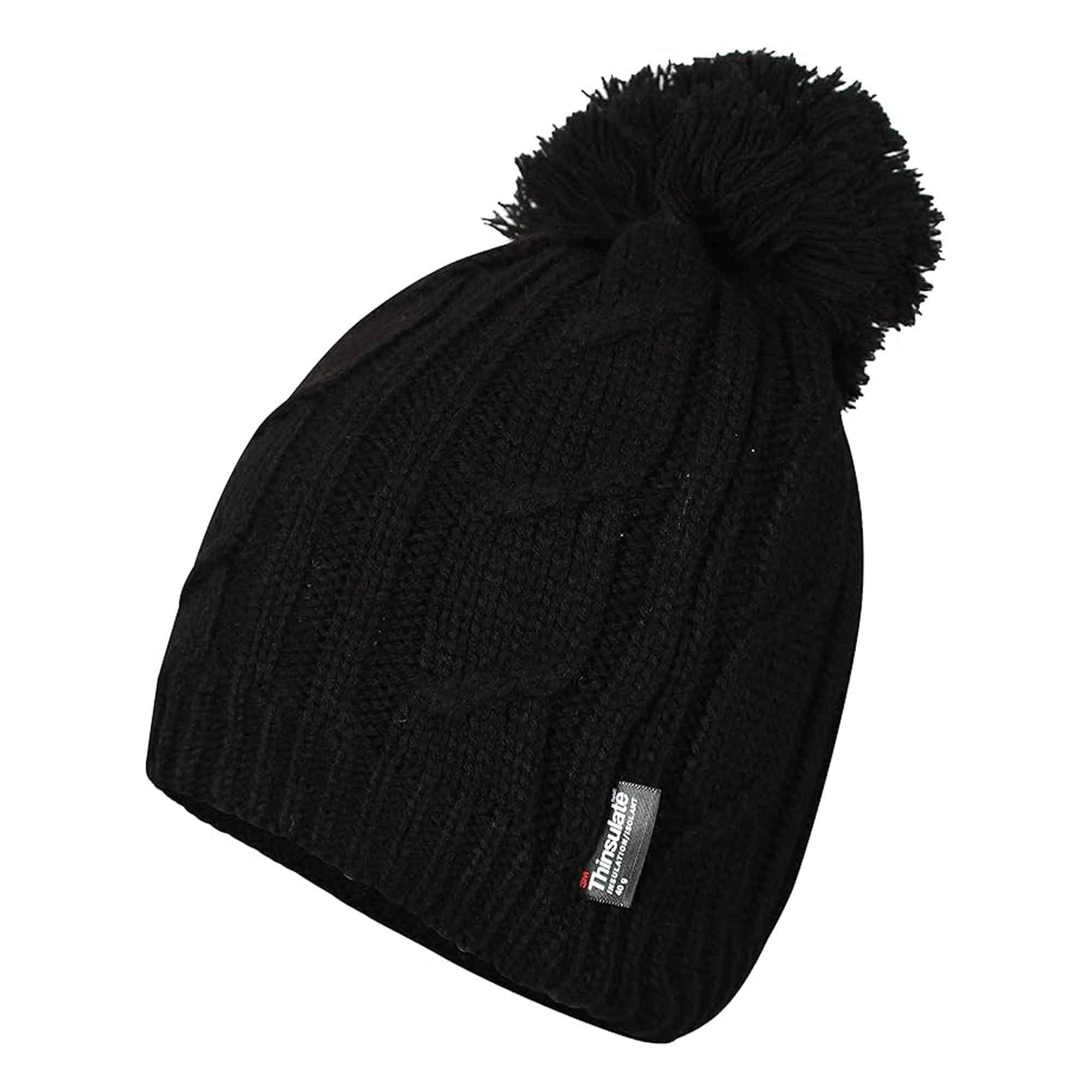 Sock Stack Women's Chunky Cable Knit Beanie Hat With 3M Thinsulate Insulation Reinforced Heel and Toe Comfort