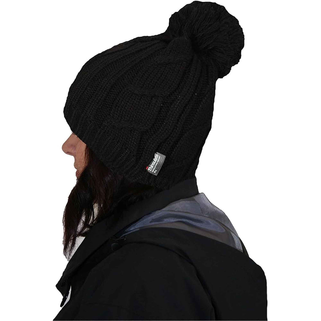 Sock Stack Women's Chunky Cable Knit Beanie Hat With 3M Thinsulate Insulation Reinforced Heel and Toe Comfort