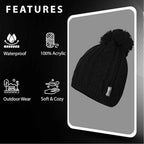 Sock Stack Women's Chunky Cable Knit Beanie Hat With 3M Thinsulate Insulation Reinforced Heel and Toe Comfort