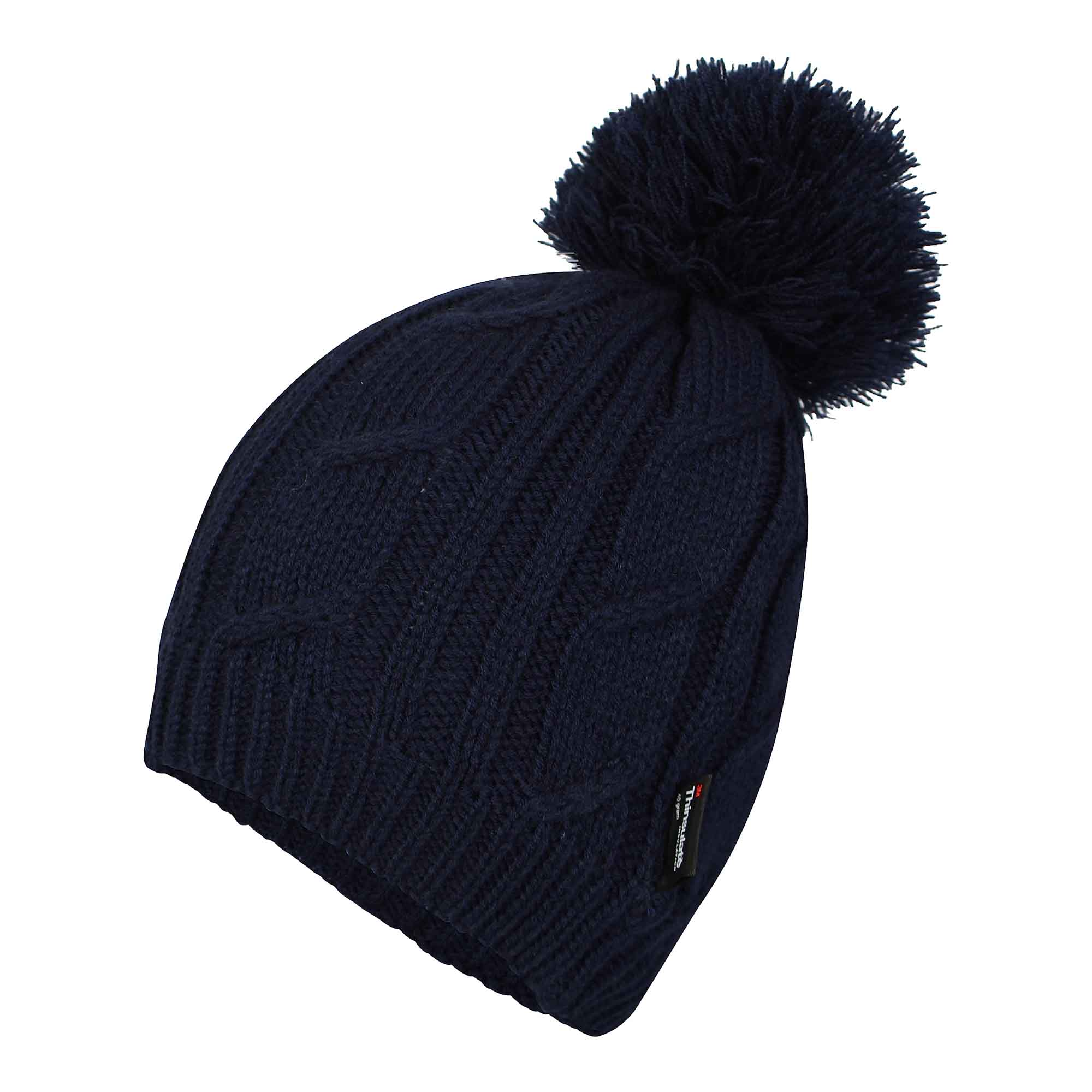 Sock Stack Women's Chunky Cable Knit Beanie Hat With 3M Thinsulate Insulation Reinforced Heel and Toe Comfort