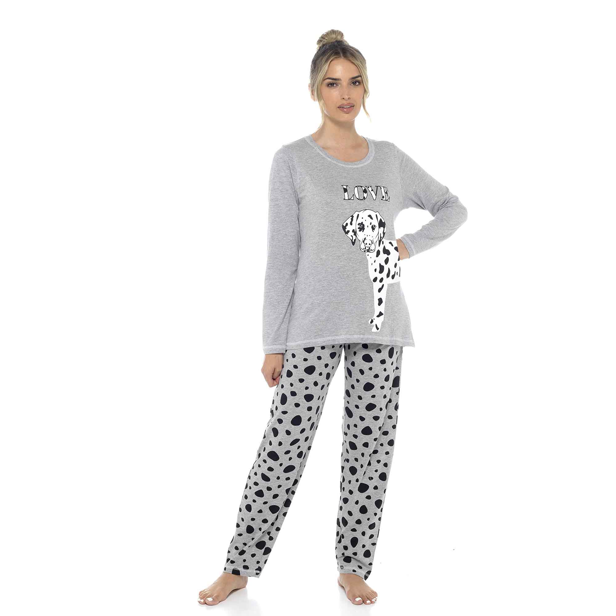 Daisy Dreamer Women's Cotton Pyjama Set With Elasticated Patterned Bottoms Super Soft Cosy Sleepwear