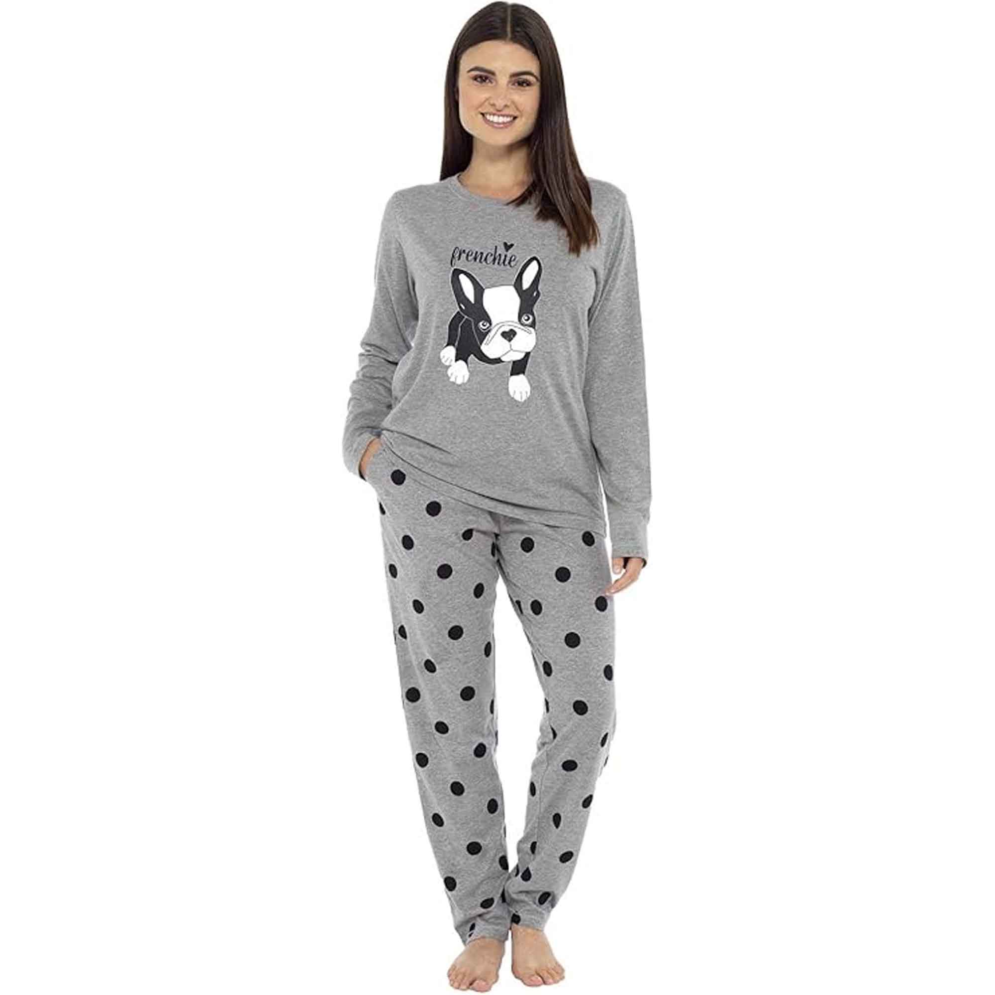 Daisy Dreamer Women's Cotton Pyjama Set With Elasticated Patterned Bottoms Super Soft Cosy Sleepwear