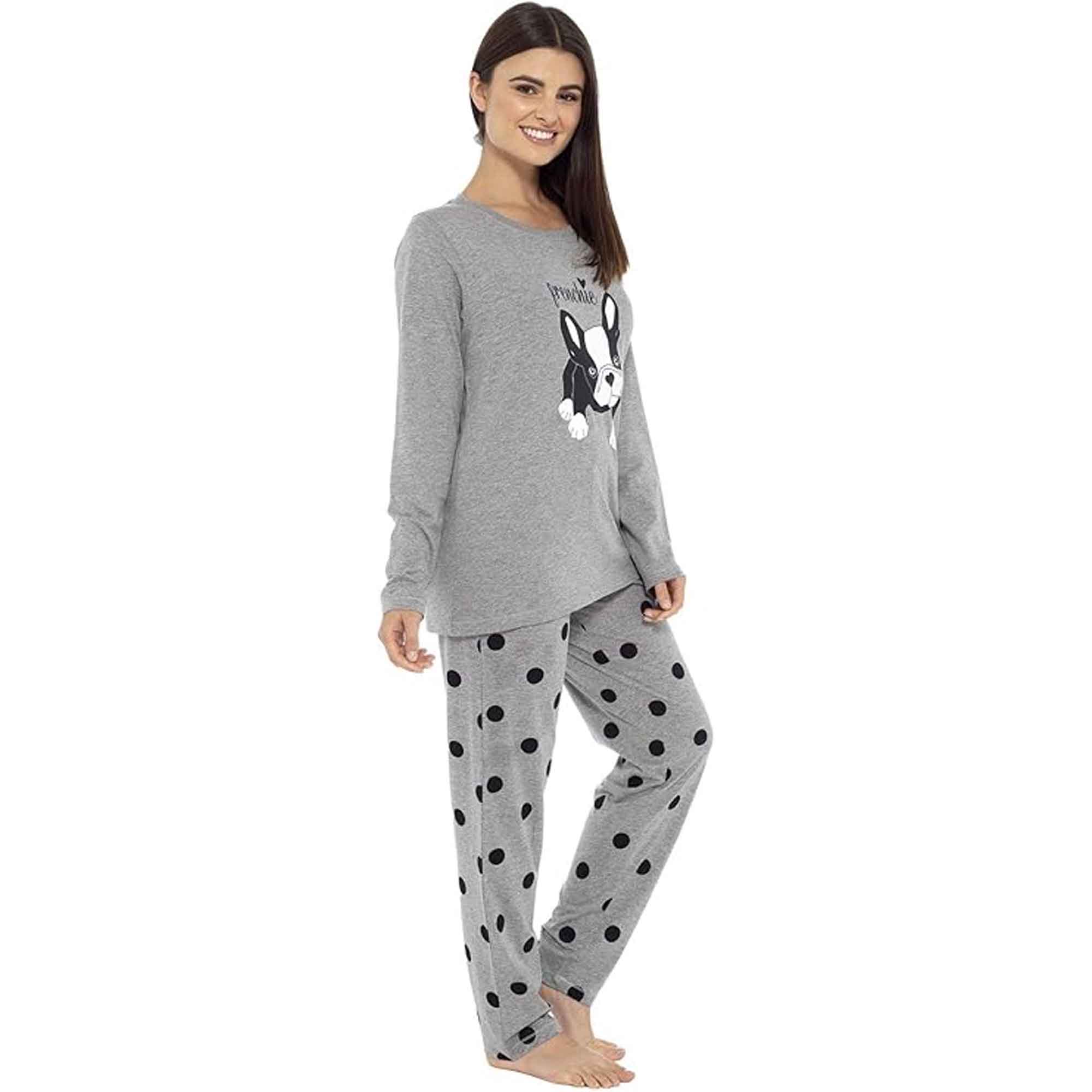 Daisy Dreamer Women's Cotton Pyjama Set With Elasticated Patterned Bottoms Super Soft Cosy Sleepwear