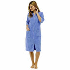 Daisy Dreamer Womens Terry Towelling Bath Robe Zip Through 100% Cotton Ultra Absorbent