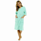 Daisy Dreamer Womens Terry Towelling Bath Robe Zip Through 100% Cotton Ultra Absorbent