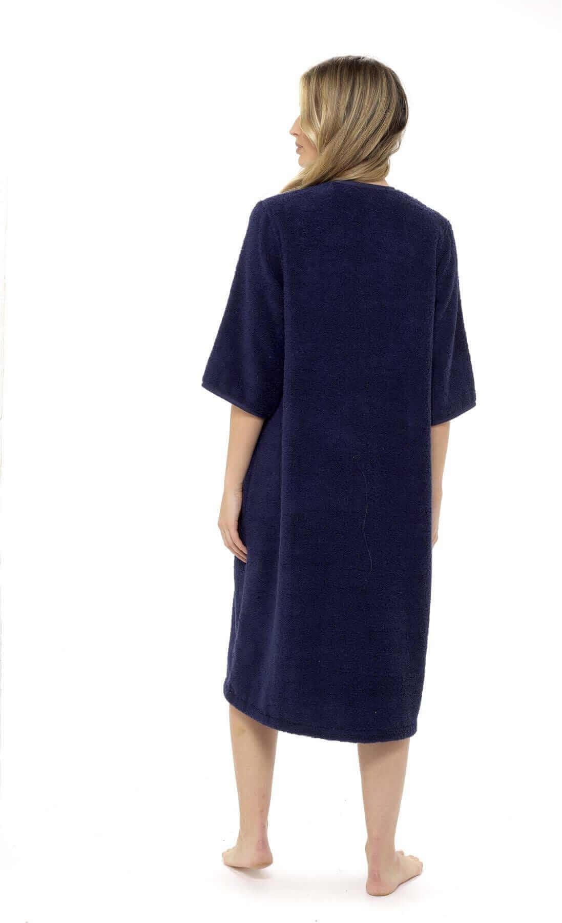 Daisy Dreamer Womens Terry Towelling Bath Robe Zip Through 100% Cotton Ultra Absorbent