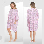 Daisy Dreamer Women Giraffe Print Nighty Dress Baggy Oversized 100% Cotton Short Sleeved