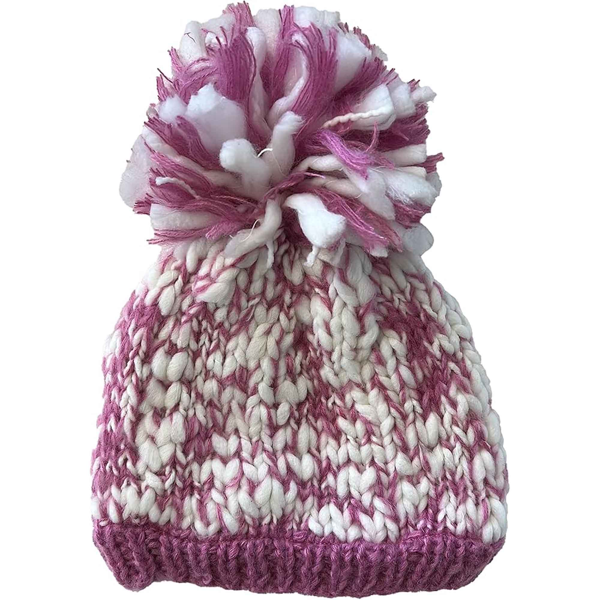 Sock Stack Women's Hand Knitted Daisy Pattern Winter Hat Headband Mittens Set In Red Breathable Cotton Rich Everyday Pack
