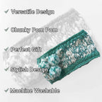 Sock Stack Women's Hand Knitted Daisy Pattern Winter Hat Headband Mittens Set In Red Breathable Cotton Rich Everyday Pack