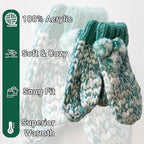 Sock Stack Women's Hand Knitted Daisy Pattern Winter Hat Headband Mittens Set In Red Breathable Cotton Rich Everyday Pack