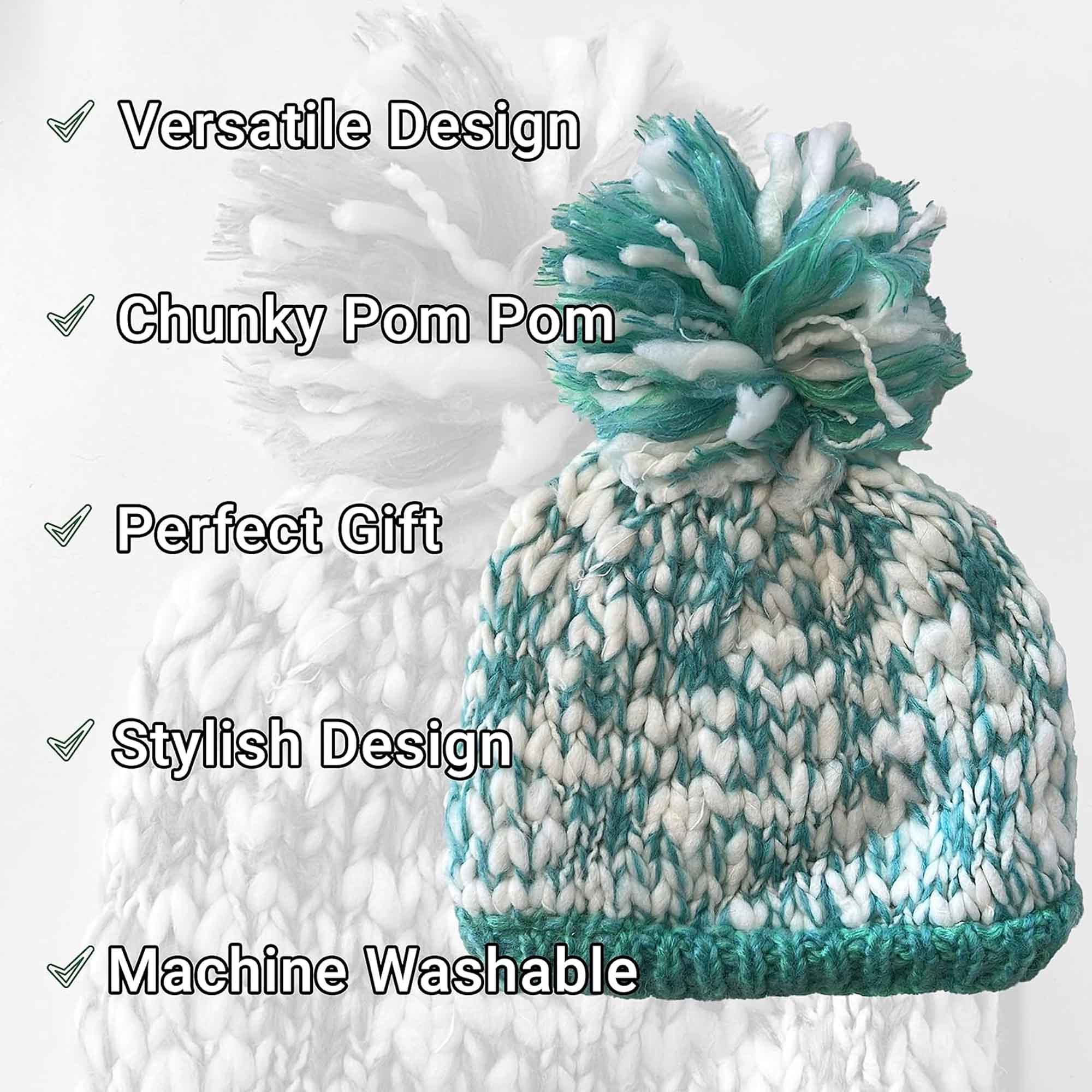 Sock Stack Women's Hand Knitted Daisy Pattern Winter Hat Headband Mittens Set In Red Breathable Cotton Rich Everyday Pack