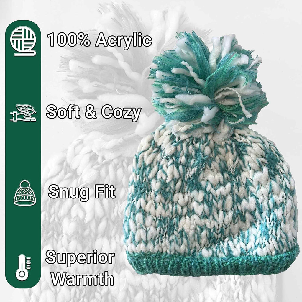 Sock Stack Women's Hand Knitted Daisy Pattern Winter Hat Headband Mittens Set In Red Breathable Cotton Rich Everyday Pack