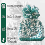 Sock Stack Women's Hand Knitted Daisy Pattern Winter Hat Headband Mittens Set In Red Breathable Cotton Rich Everyday Pack