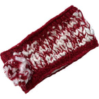 Sock Stack Women's Hand Knitted Daisy Pattern Winter Hat Headband Mittens Set In Red Breathable Cotton Rich Everyday Pack