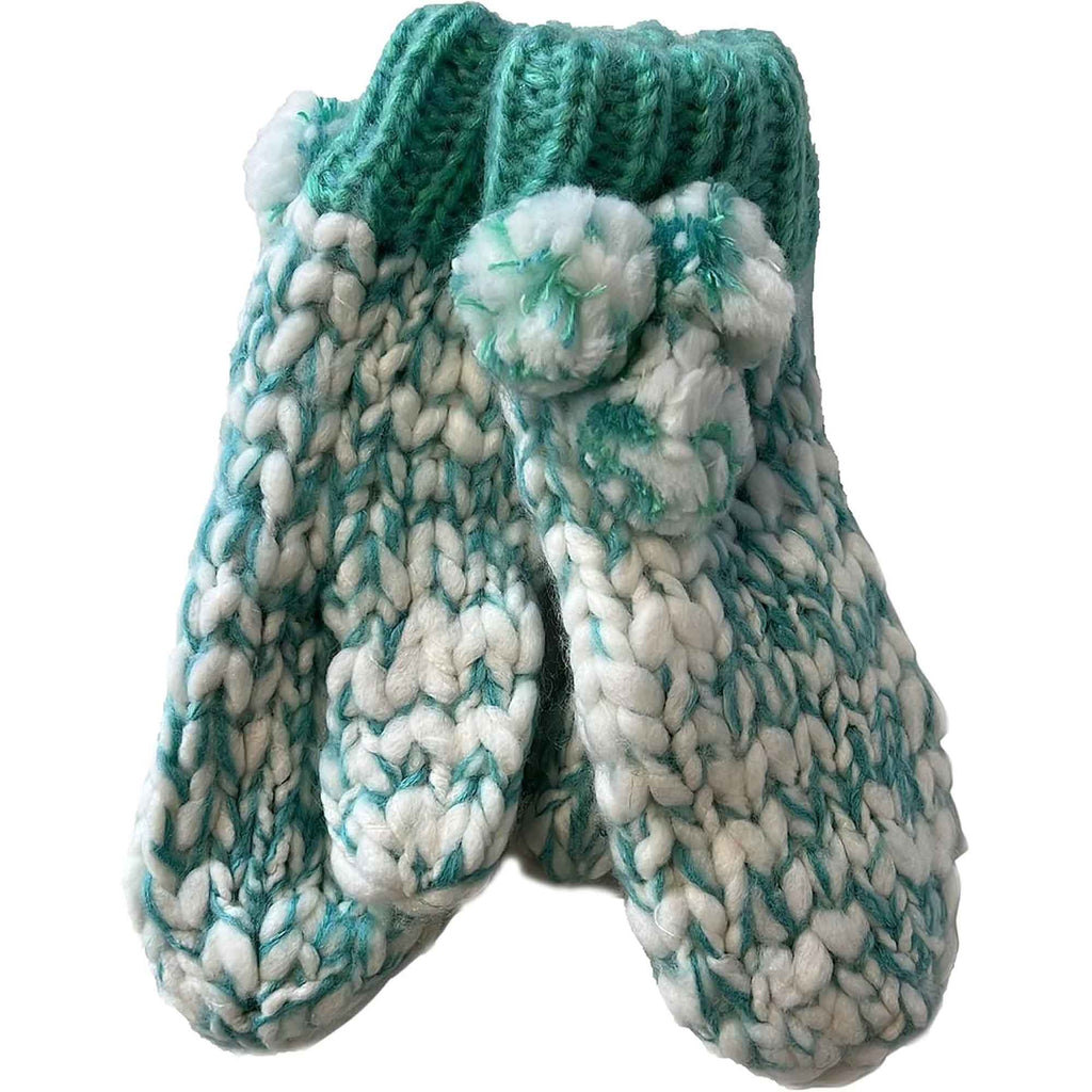 Sock Stack Women's Hand Knitted Daisy Pattern Winter Hat Headband Mittens Set In Red Breathable Cotton Rich Everyday Pack