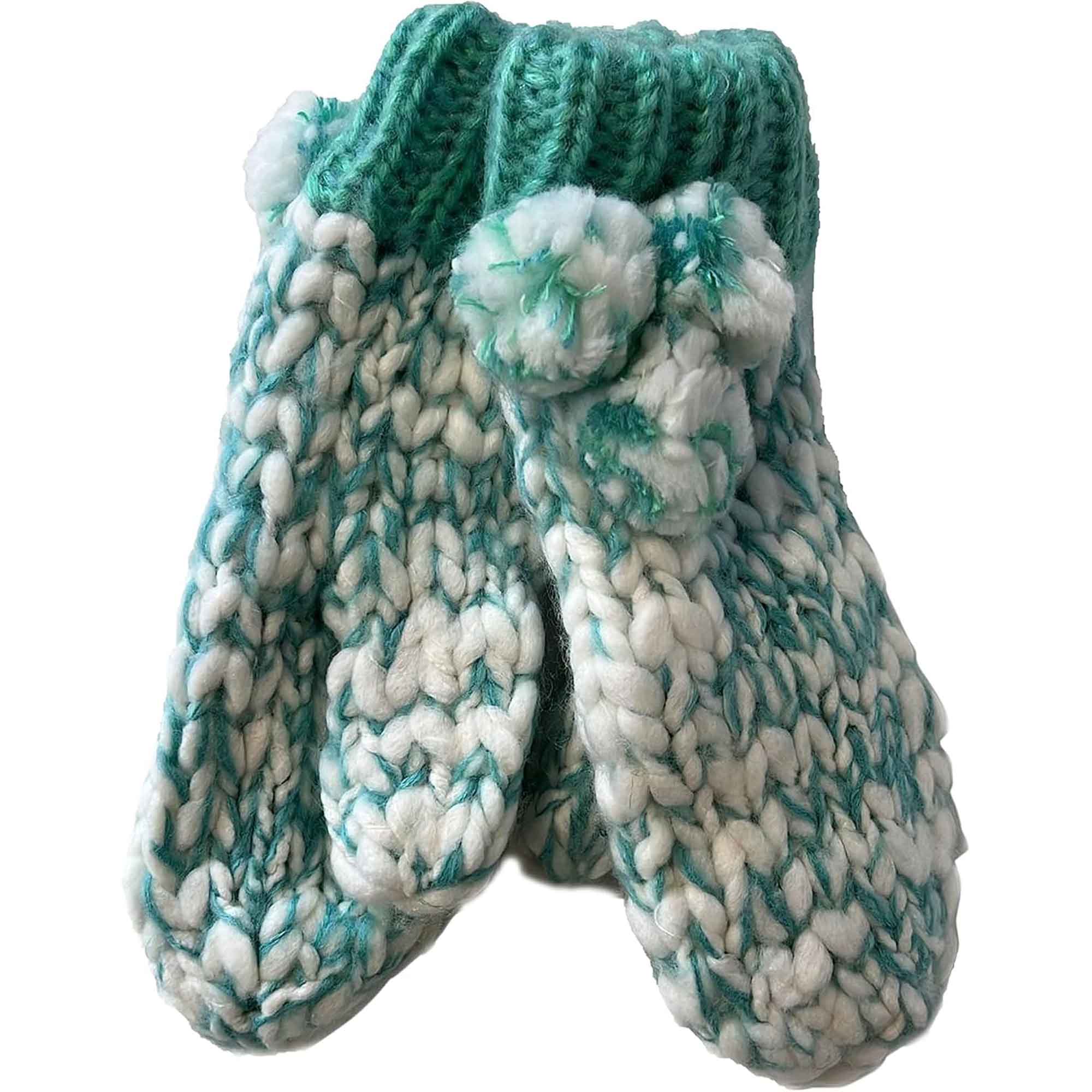 Sock Stack Women's Hand Knitted Daisy Pattern Winter Hat Headband Mittens Set In Red Breathable Cotton Rich Everyday Pack