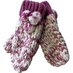Sock Stack Women's Hand Knitted Daisy Pattern Winter Hat Headband Mittens Set In Red Breathable Cotton Rich Everyday Pack