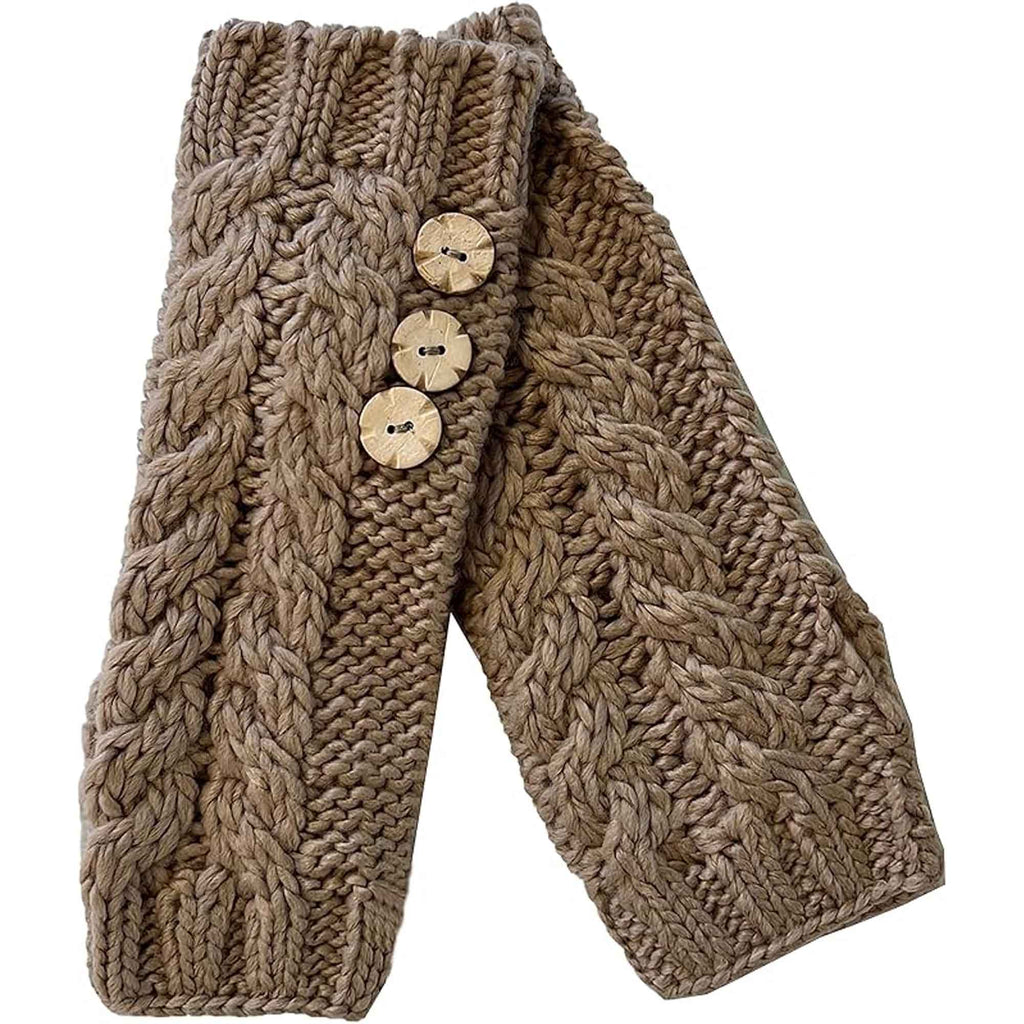 Sock Stack Women's Hand-Knitted Winter Hat Scarf And Hand Warmer Set With Inga Button