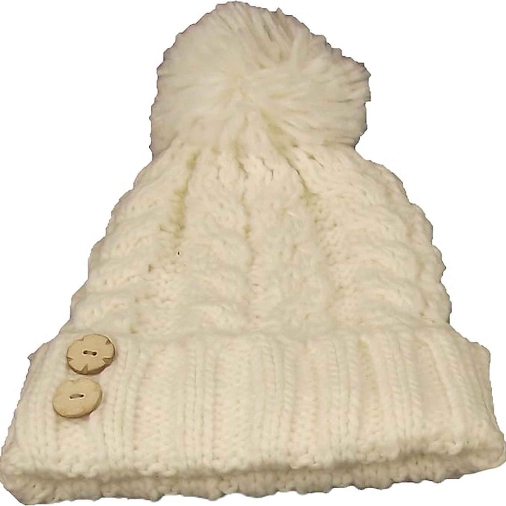 Sock Stack Women's Hand-Knitted Winter Hat Scarf And Hand Warmer Set With Inga Button