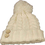 Sock Stack Women's Hand-Knitted Winter Hat Scarf And Hand Warmer Set With Inga Button