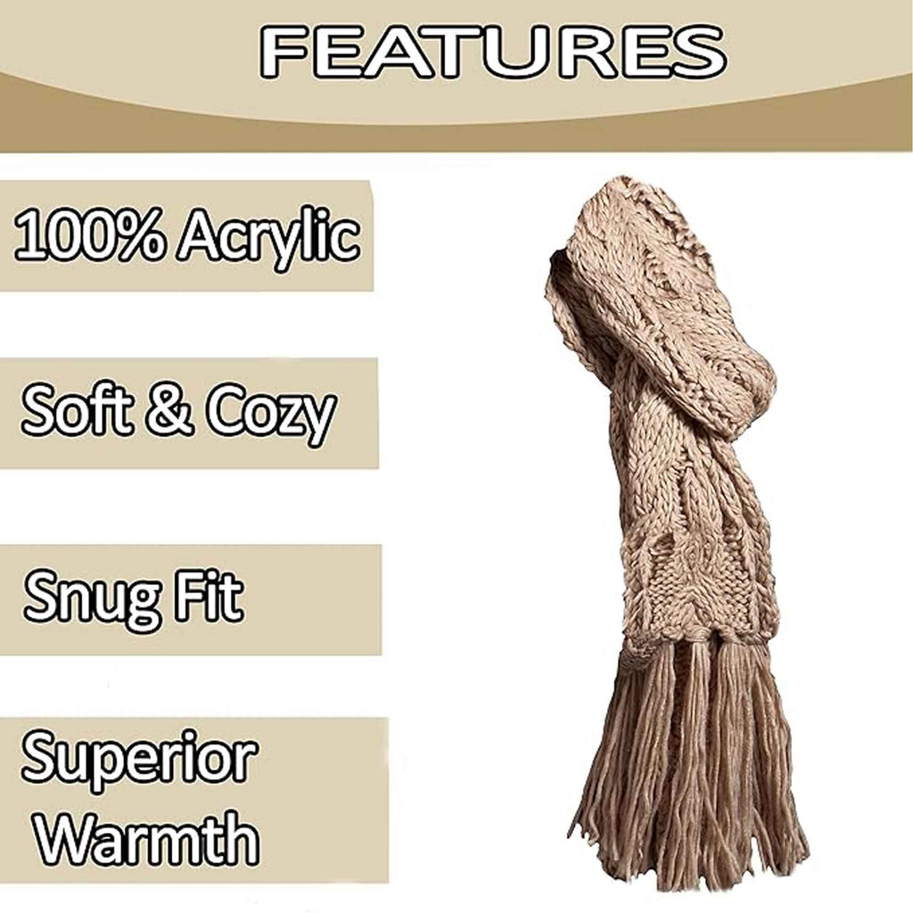 Sock Stack Women's Hand-Knitted Winter Hat Scarf And Hand Warmer Set With Inga Button
