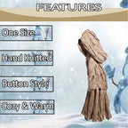 Sock Stack Women's Hand-Knitted Winter Hat Scarf And Hand Warmer Set With Inga Button
